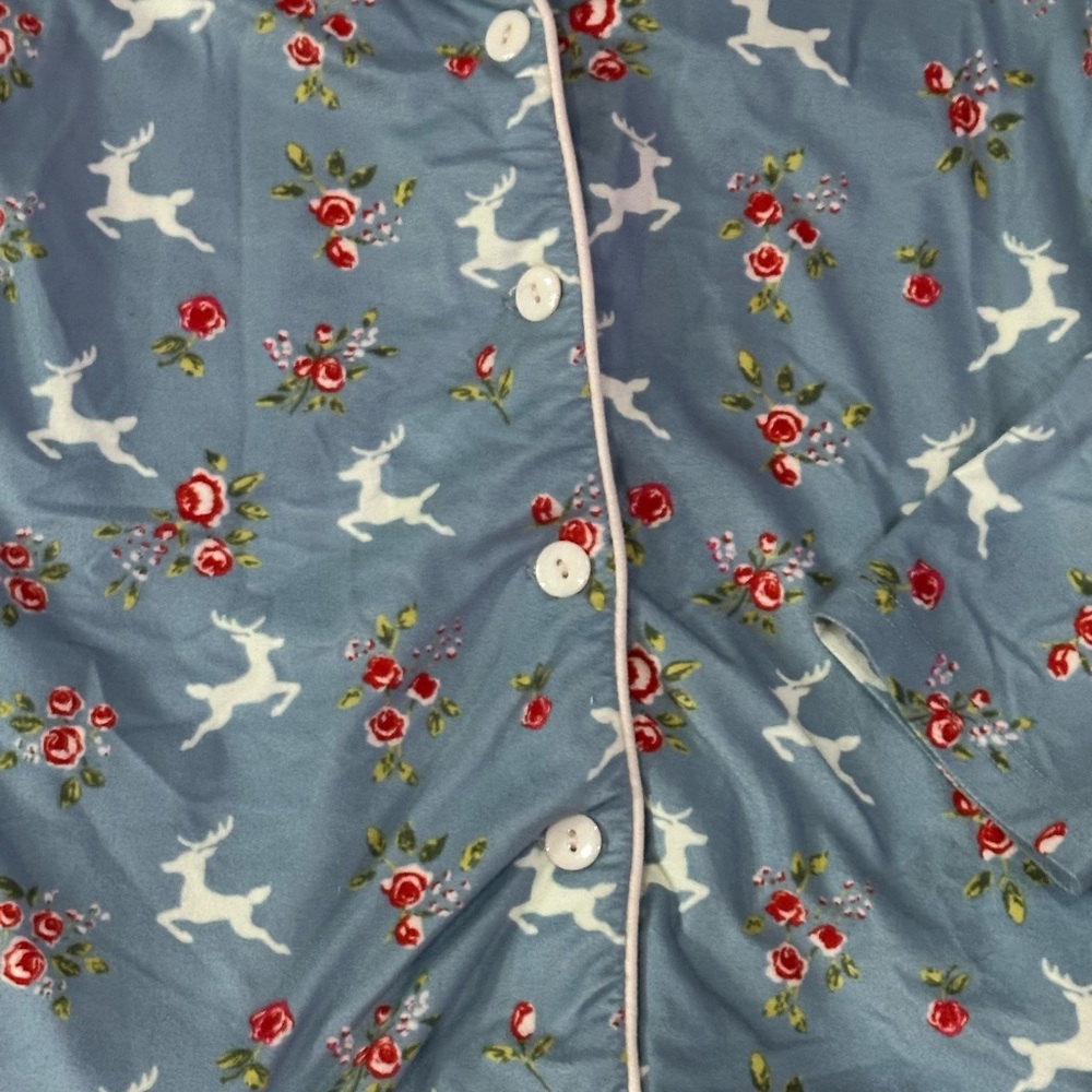 SweetHoney girls Christmas pajamas set deer floral size 10 - Picture 2 of 3